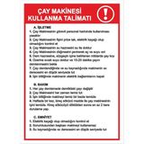 ChicArt Design Studio Çay Makinesi Kullanma Talimatı Dijital Uv Folyo Baskı Uyarı Etiket Yapıştırma Sticker 25X35 cm