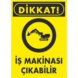 ChicArt Design Studio Dikkat Iş Makinası Çıkabilir Dijital Uv Folyo Baskı Uyarı Etiket Yapıştırma Sticker 25X35 cm