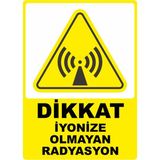 ChicArt Design Studio Dikkat Iyonize Olmayan Radyasyon Dijital Uv Folyo Yapışkan Baskı Uyarı Etiket Yapıştırma Sticker