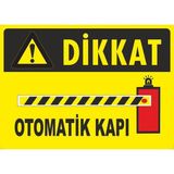 ChicArt Design Studio Dikkat Otomatik Kapı Dijital Uv Folyo Baskı Uyarı Etiket Yapıştırma Sticker 17.5X12.5