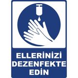 ChicArt Design Studio Ellerinizi Dezenfekte Edin Dijital Uv Folyo Baskı Uyarı Etiket Yapıştırma Sticker 12.5X17.5