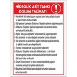 ChicArt Design Studio Hidrolik Asit Tankı Dolum Talimatı Dijital Uv Folyo Baskı Uyarı Etiket Yapıştırma Sticker 25X35 cm
