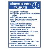 ChicArt Design Studio Hidrolik Pres Talimatı Dijital Uv Folyo Baskı Uyarı Etiket Yapıştırma Sticker 25X35 cm