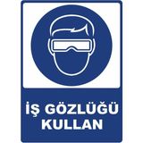 ChicArt Design Studio Iş Gözlüğü Kullan Dijital Uv Folyo Yapışkanlı Baskı Uyarı Etiket Yapıştırma Sticker 12.5X17.5 cm