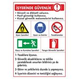 ChicArt Design Studio Iş Yerinde Güvenlik Pvc Plakalı Uyarı Levhası Dekota Dijital Uv Sticker 12.5X17.5