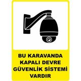 ChicArt Design Studio Karavanda Kapalı Devre Güvenlik Sistemi Dijital Uv Folyo Baskı Uyarı Etiket Sticker 12.5X17.5