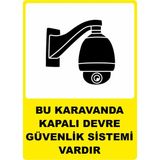 ChicArt Design Studio Karavanda Kapalı Devre Güvenlik Sistemi Dijital Uv Folyo Baskı Uyarı Etiket Yapıştırma Sticker 25X35