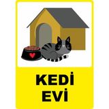 Chicart Design Studio Kedi Evi Dijital Uv Folyo Yapışkan Baskı Uyarı Etiket Sticker 12.5X17.5