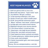 Chicart Design Studio Kedi Yaşam Kılavuzu Pvc Yapışkan Baskı Uyarı Etiket Sticker 12.5X17.5