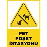 ChicArt Design Studio Pet Poşet Istasyonu Pvc Plakalı Uyarı Levhası Dekota Dijital Uv Baskı Yapışkanlı 12.5X17.5 cm