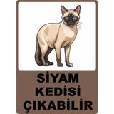 Chicart Design Studio Siyam Kedisi Çıkabilir Pvc Yapışkan Baskı Uyarı Etiket Sticker 12.5X17.5