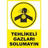 ChicArt Design Studio Tehlikeli Gazları Solumayın Dijital Uv Folyo Yapışkan Baskı Uyarı Etiket Sticker 12.5X17.5