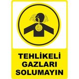 ChicArt Design Studio Tehlikeli Gazları Solumayın Dijital Uv Folyo Yapışkan Baskı Uyarı Etiket Yapıştırma Sticker 25X35
