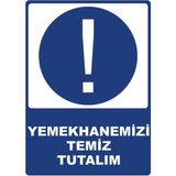 ChicArt Design Studio Temiz Tutalım Dijital Pvc Uyarı Levhası Dekota Dijital Uv Baskı Yapışkanlı 12.5X17.5