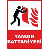 ChicArt Design Studio Yangın Battaniyesi Pvc Plakalı Uyarı Levhası Dekota Dijital Uv Baskı Yapışkanlı 12.5X17.5