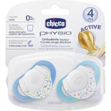 Chicco 2 li 4+ Ay Physio Kauçuk Emzik Mavi