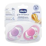 Chicco 2 li Physio Kauçuk Emzik 12 ay+ Kız - Pembe - 1 Yaş