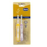 CHİCCO 2'Li Diş Fırçası Mustard Lilac ( 3-36 Ay )