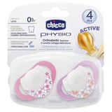 Chicco CH-5702 2 li 4+ Ay Physioring Orthodontic Kauçuk Emzik Pembe