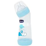 Chicco Eğimli Silikon Biberon 0 Ay+ 250 ml - Mavi