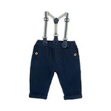 Chicco Erkek Bebek Askılı Uzun Pantolon - Lacivert - 9 - 12 Ay