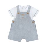 Chicco Erkek Bebek Kısa Kollu Tişört ve Kısa Tulum Takım - 2 - 3 Yaş - Beyaz