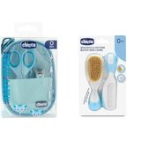 Chicco Fırça Tarak ve Tırnak Bakım Seti, 0+ Ay, Mavi