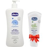Chicco Göz Yakmayan Saç ve Vücut Şampuanı 750ML + Chicco Pişik Önleyici Krem 100ML - Şeffaf