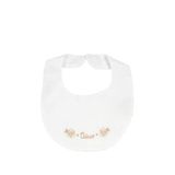 Chicco Nakışlı Kız Bebek Mama Önlüğü - Beyaz