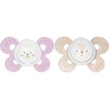 Chicco Physio Forma Comfort Silikon Emzik 6-16 Ay Kız Çocuk, Ergonomik Tasarım ve Damak Gelişimi Desteği, 2'li Set