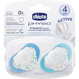 Chicco Physio Silikon Emzik 4m+ 2'li - Mavi - Standart - Çok Renkli
