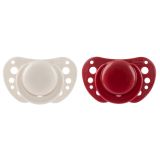 Chicco PhysioForma Hava Emziği 6-16 Ay Silikon Piston, Anatomik ve Fonksiyonel, Fizyolojik Solunumu Destekler, Kırmızı, 2'li Paket