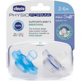 Chicco Physioforma Mini Soft Silikon Emzik 2'li 2-6 Ay Erkek İçin Ergonomik Tasarım - 2 - 6 Ay - Mavi