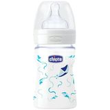 Chicco Wellbeing Silikon Cam Biberon 150 ml - Mavi