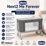 Chicco Yeni Doğan Bebekler Için Rahat ve Güvenli Bir Ortam Yaratan NEXT2ME Forever Anne Yanı Beşik - Gri