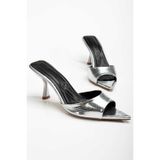 CHİCELLA SHOES Bellezza Gümüş Sivri Burun Kadın Terlik