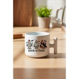 Chick Or Treat Halloween Baskılı Hediyelik T Kulplu Latte Fincanı Kupa Bardak, QB1L8109