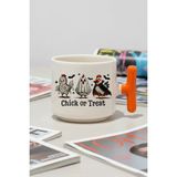 Chick Or Treat Halloween Baskılı Turuncu Renkli T Kulplu Latte Fincanı Kupa