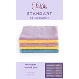 ChicKits Standart - Mikrofiber Genel Temizlik Bezi 30*30 cm Tüm Yüzeyler Için - 10'lu