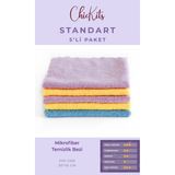 ChicKits Standart - Mikrofiber Genel Temizlik Bezi 30*30 cm Tüm Yüzeyler Için - 5'li