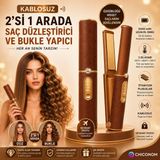 Chiconom Kablosuz Saç Düzleştirici & Bukle Yapıcı, Titanyum Plaka, 3 Isı Ayarı, 5000 Mah - Kahverengi