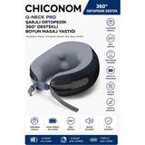 Chiconom Q-Neck Pro Şarjlı Ortopedik 360° Destekli Boyun Masaj Yastığı - Mavi - Gri