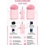 Chiconom Vox Pro 2’li Kablosuz Yaka Mikrofonu Type-C iPhone Android Uyumlu - Pembe