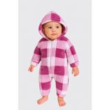 Chicsy Baby Kışlık Mor Peluş Welsoft Tulum Kız Bebek İçin Pamuklu Rahat Fit - 6-9 M