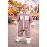 Chicsy Baby Kışlık Tatlı Bebek Welsoft Astronot Tulum Fermuarlı Peluş Yaka ve Cepli, Yumuşak Kışlık - Pembe - 0-3 M