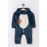 Chicsy Baby Kışlık Tatlı Kaplan Nakışlı Fermuarlı Welsoft Bebek Tulum