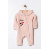 Chicsy Baby Kışlık Tatlı Kız Bebek Welsoft Minnie Mouse Kapüşonlu Fermuarlı Tulum - Bej - 0-3 M