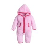 Chicsy Baby Kışlık Tatlı Peluş Pamuklu Cepli Kapüşonlu Bebek Çocuk Welsoft Tulum