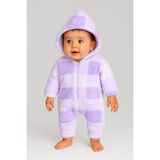 Chicsy Baby Kışlık Tatlı Peluş Welsoft Tulum Kız Bebek Tulum - Lila - 9 - 12 Ay