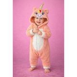 Chicsy Baby Kışlık Tatlı Unicorn Figürlü Kapüşonlu Peluş Bebek Tulum - Somon - 6 Ay
